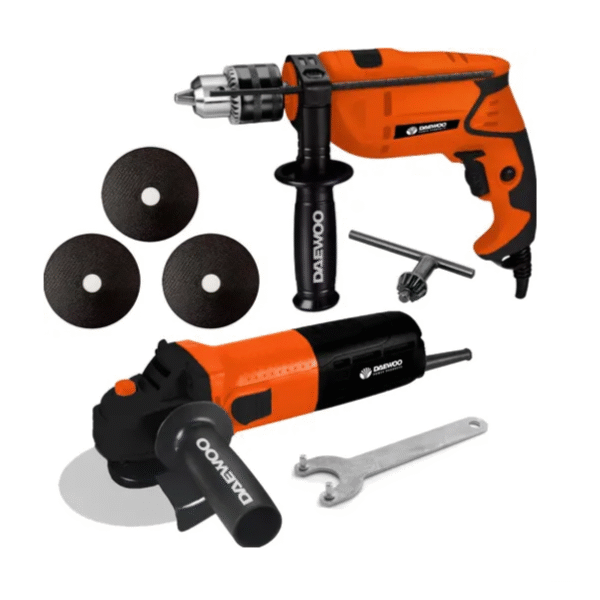 COMBO TALADRO 750w 13mm + AMOLADORA 750w 115mm - DAEWOO